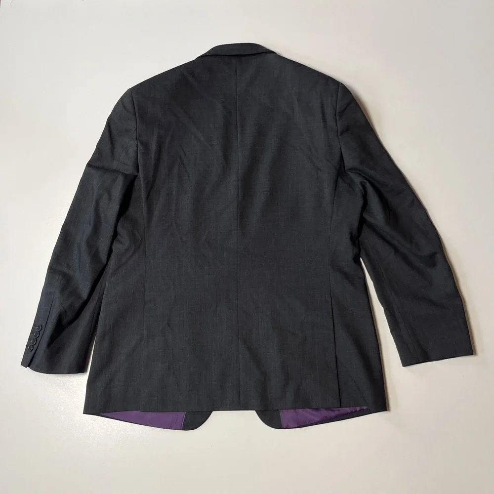 Marks And Spencer Performance Blazer Size 44 M Charcoal Wool Blend Sports Jacket